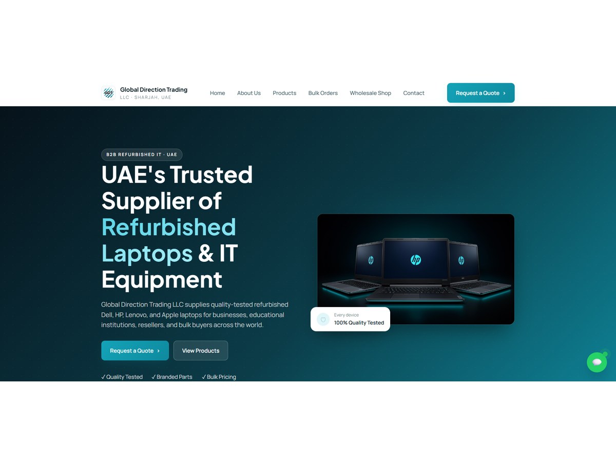 Global Direction Trading — B2B refurbished IT supplier website built by The Web Makers