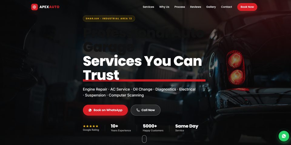 Apex Auto Studio starter website demo