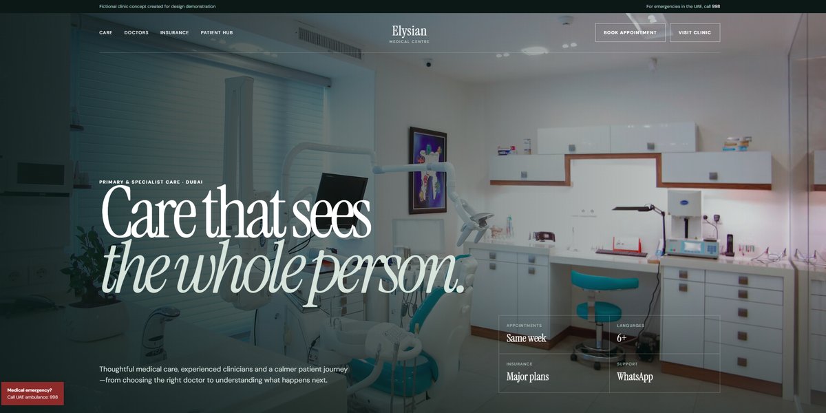 Elysian Medical Centre starter website demo